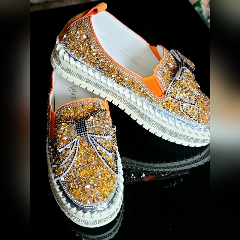 Kids Rhinestones Glitter Platform Slip On Sneakers SOLD OUT